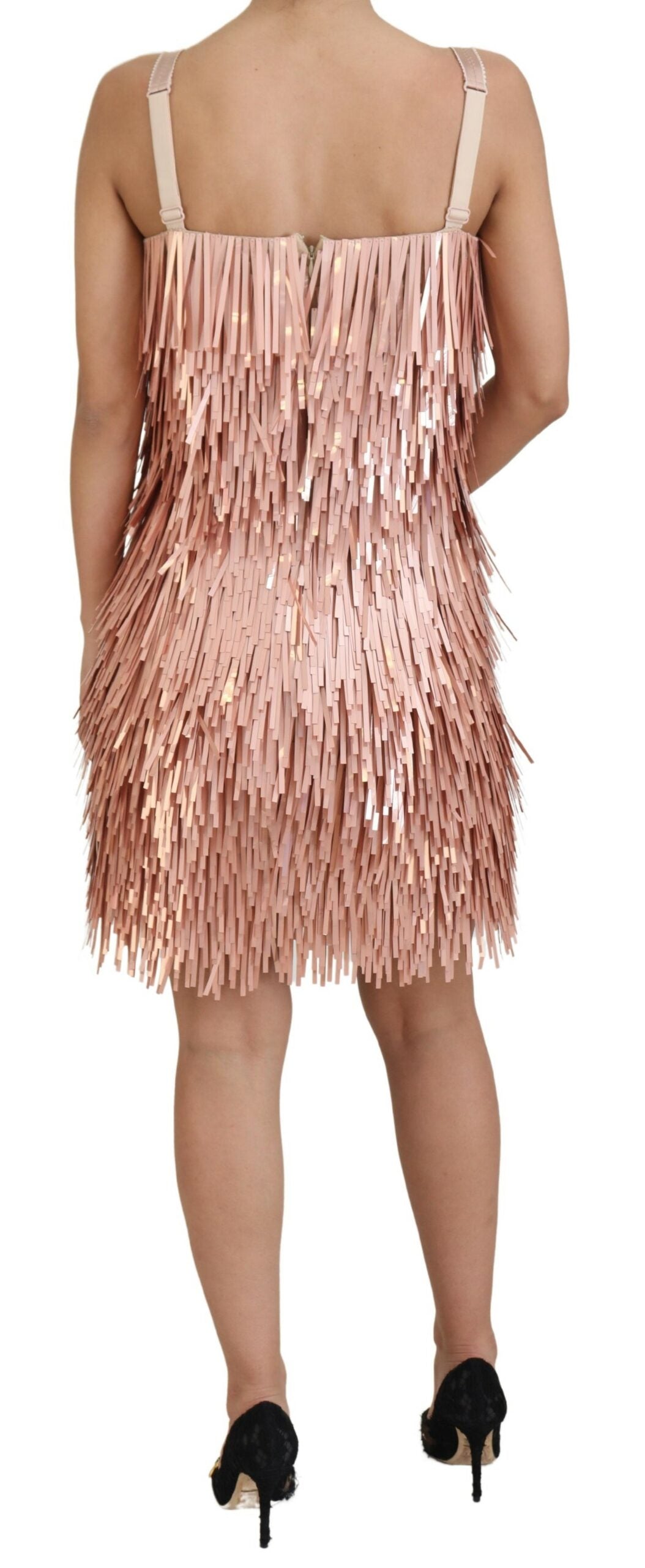 Dolce & Gabbana Pink Tinsel Sleeveless A-line Dress