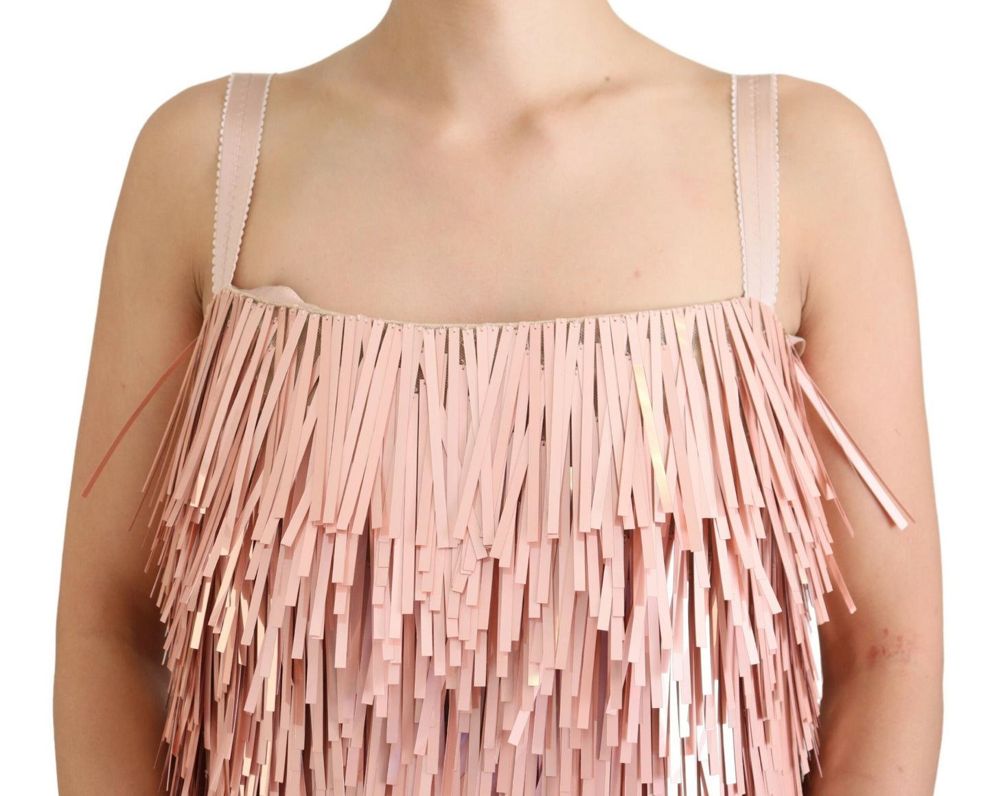 Dolce & Gabbana Pink Tinsel Sleeveless A-line Dress