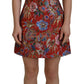 Dolce & Gabbana Red Floral Jacquard A-line Mini Dress