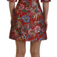 Dolce & Gabbana Red Floral Jacquard A-line Mini Dress