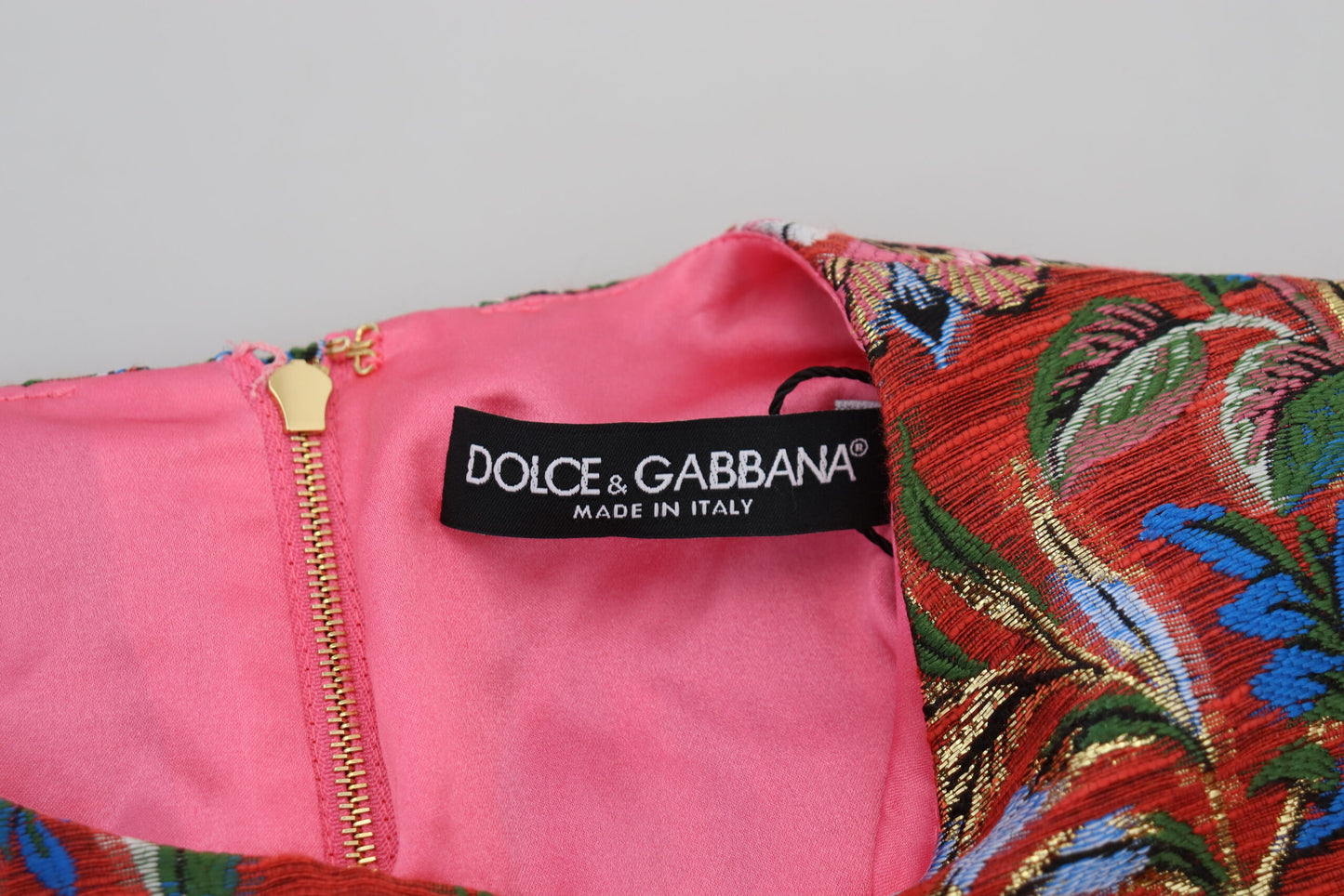 Dolce & Gabbana Red Floral Jacquard A-line Mini Dress