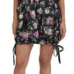 Dolce & Gabbana Elegant Black Floral Tie Mini Dress