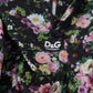 Dolce & Gabbana Elegant Black Floral Tie Mini Dress