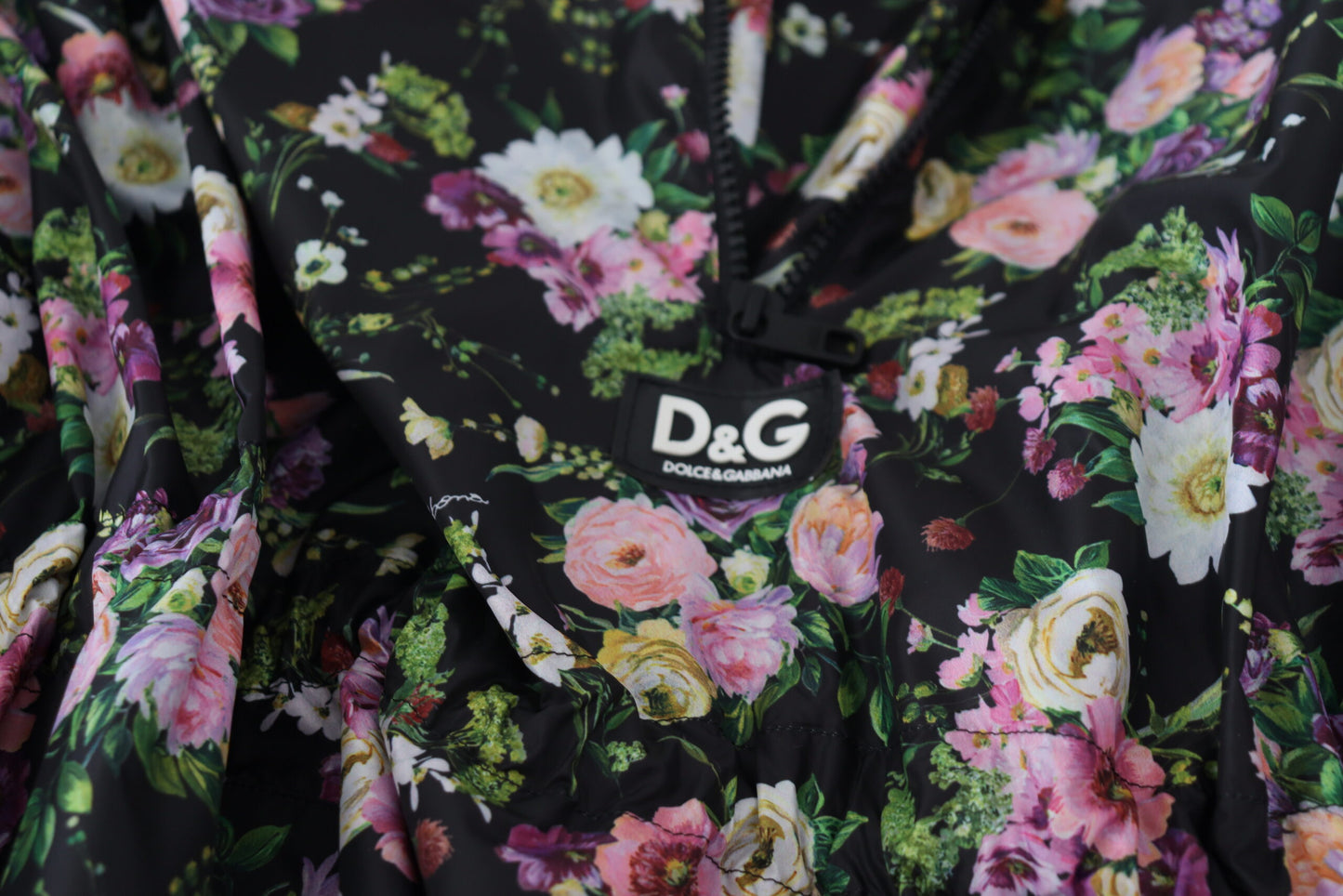 Dolce & Gabbana Elegant Black Floral Tie Mini Dress