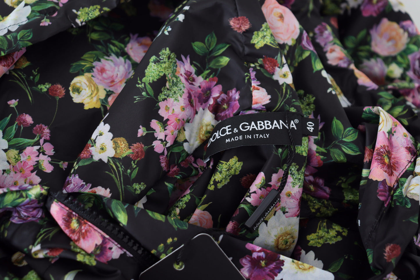 Dolce & Gabbana Elegant Black Floral Tie Mini Dress