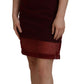 Dolce & Gabbana Maroon Nylon Two Layer Shift Mini Dress