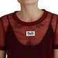 Dolce & Gabbana Maroon Nylon Two Layer Shift Mini Dress