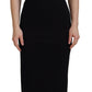 Dolce & Gabbana Black Viscose Bodycon Sheath Midi Dress