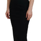 Dolce & Gabbana Black Viscose Bodycon Sheath Midi Dress