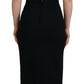 Dolce & Gabbana Black Viscose Bodycon Sheath Midi Dress