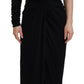 Dolce & Gabbana Elegant Black One-Shoulder Midi Dress