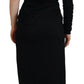 Dolce & Gabbana Elegant Black One-Shoulder Midi Dress