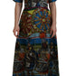 Dolce & Gabbana Multicolor Sicily Silk A-line Long Gown Dress