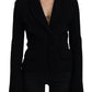 Dolce & Gabbana Black Button Cardigan Blazer Viscose Jacket