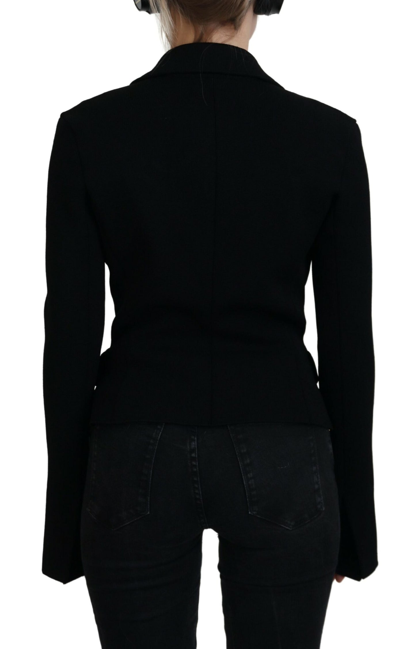 Dolce & Gabbana Black Button Cardigan Blazer Viscose Jacket