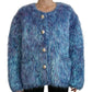 Dolce & Gabbana Blue Multicolor Fringes Jacket