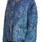 Dolce & Gabbana Blue Multicolor Fringes Jacket