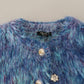 Dolce & Gabbana Blue Multicolor Fringes Jacket