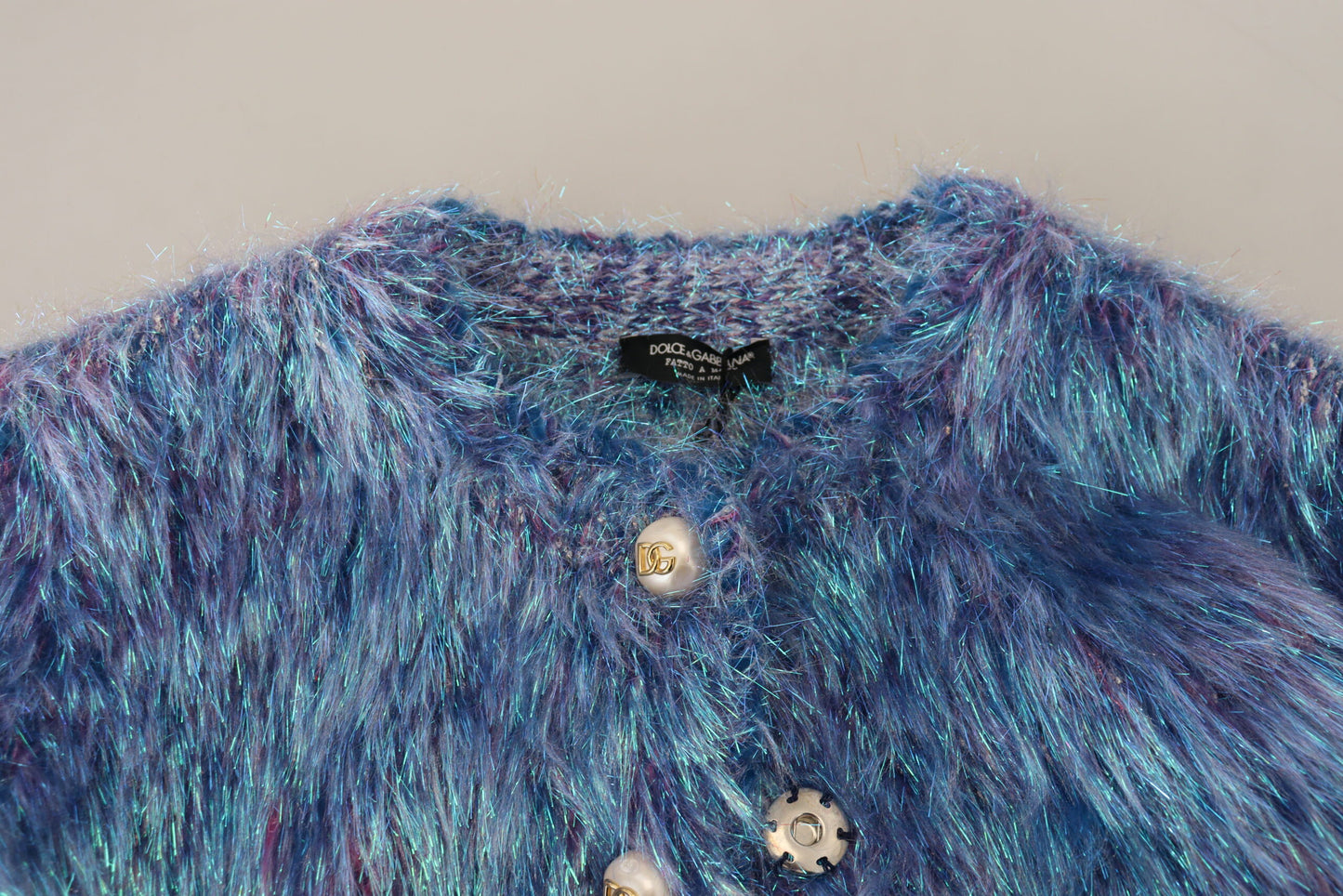 Dolce & Gabbana Blue Multicolor Fringes Jacket