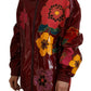 Dolce & Gabbana Maroon Floral Zip Jacket