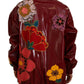 Dolce & Gabbana Maroon Floral Zip Jacket