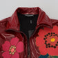 Dolce & Gabbana Maroon Floral Zip Jacket