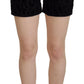 Dolce & Gabbana Black Leopard Denim Stretch Shorts