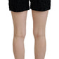 Dolce & Gabbana Black Leopard Denim Stretch Shorts