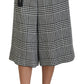 Dolce & Gabbana Gray Plaid High Waist Wide Leg Alpaca Pants