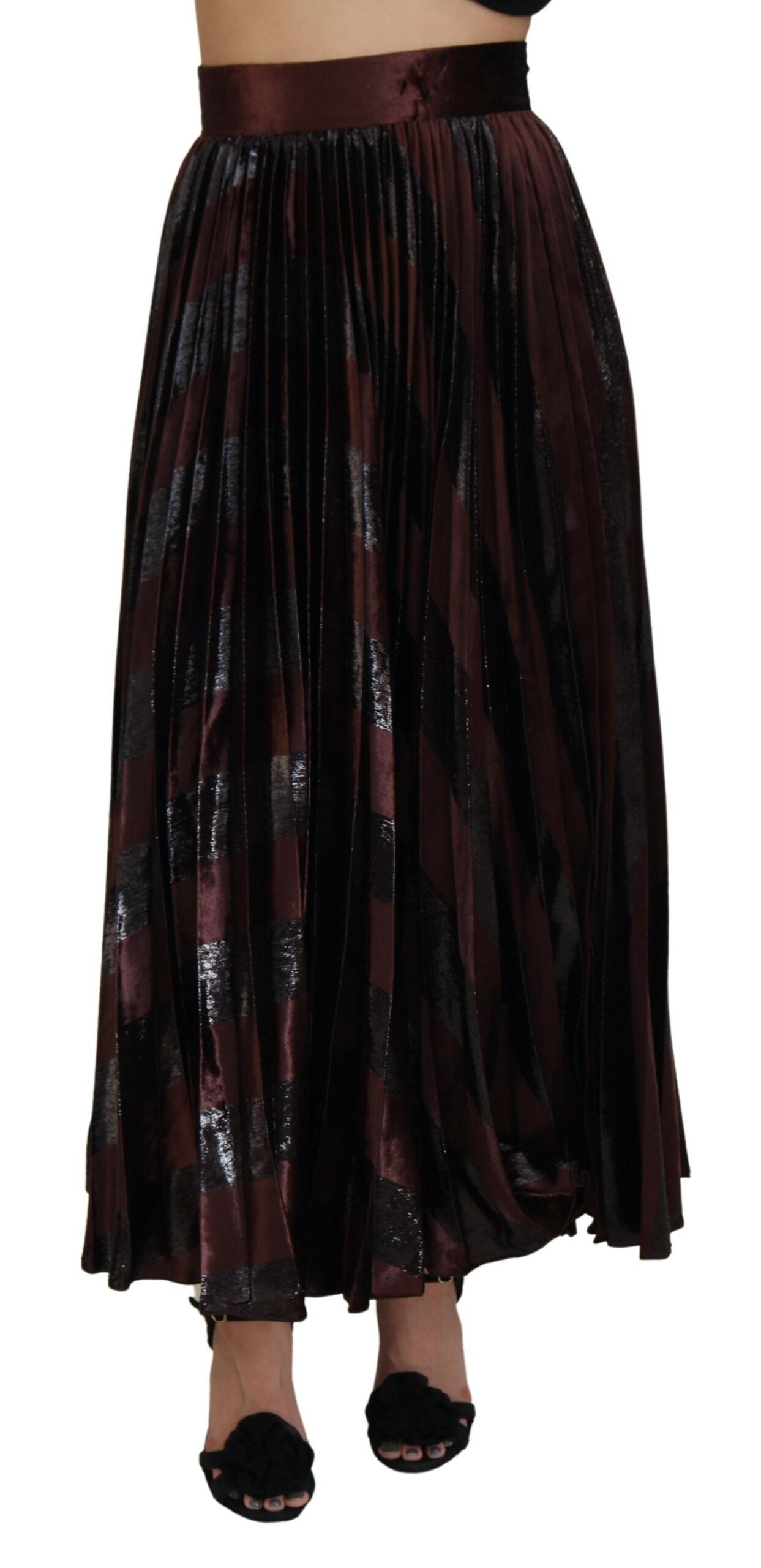 Dolce & Gabbana Brown High Waist A-line Maxi Skirt