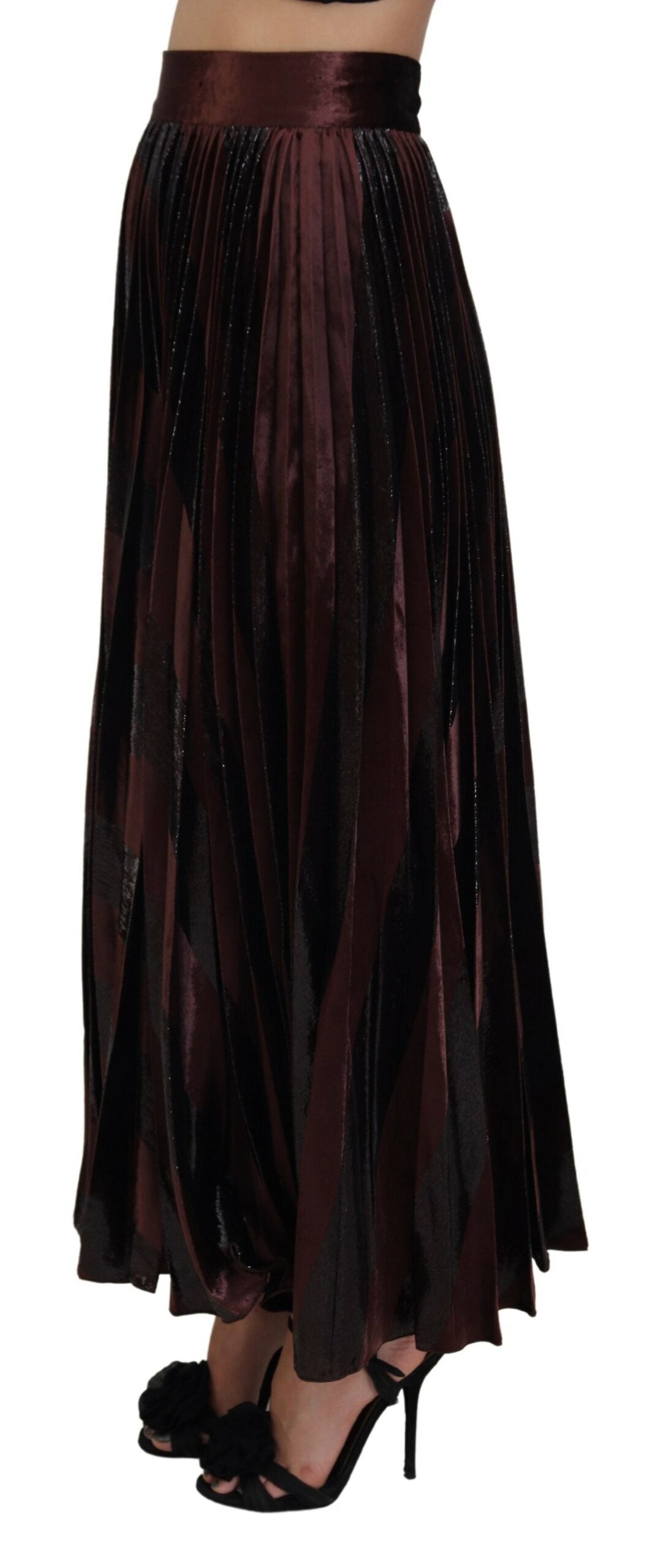 Dolce & Gabbana Brown High Waist A-line Maxi Skirt