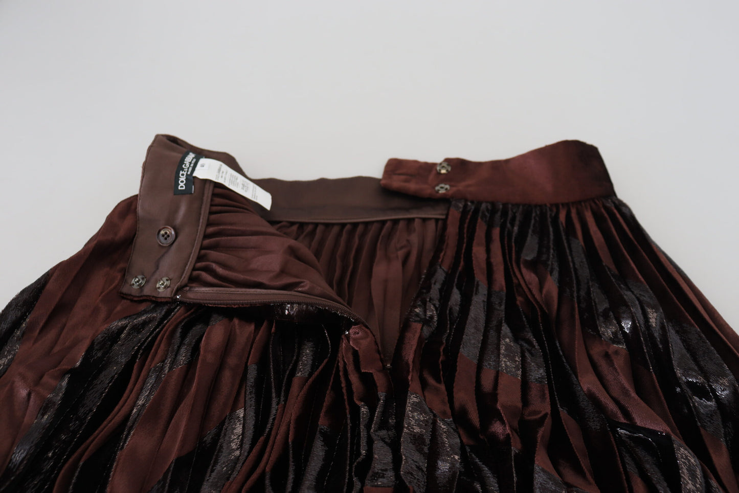 Dolce & Gabbana Brown High Waist A-line Maxi Skirt