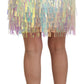 Dolce & Gabbana Multicolor Iridescent Fringed Tulle Skirt