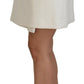 Dolce & Gabbana White Wool A-line High Waist Mini Skirt