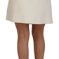 Dolce & Gabbana White Wool A-line High Waist Mini Skirt