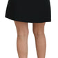 Dolce & Gabbana Black Wool A-line High Waist Mini Skirt