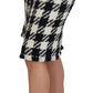 Dolce & Gabbana Black White Houndstooth High Waist Skirt