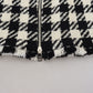 Dolce & Gabbana Black White Houndstooth High Waist Skirt