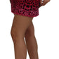 Dolce & Gabbana Pink Leopard High Waist A-line Mini Skirt