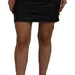 Dolce & Gabbana Black Lambskin Leather A-line Mini Skirt