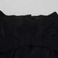 Dolce & Gabbana Black Silk Lace Trim High Waist Midi Skirt