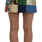 Dolce & Gabbana Multicolor Majolica Patchwork Mini Skirt