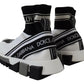 Dolce & Gabbana White Black Sorrento Socks Sneakers Shoes