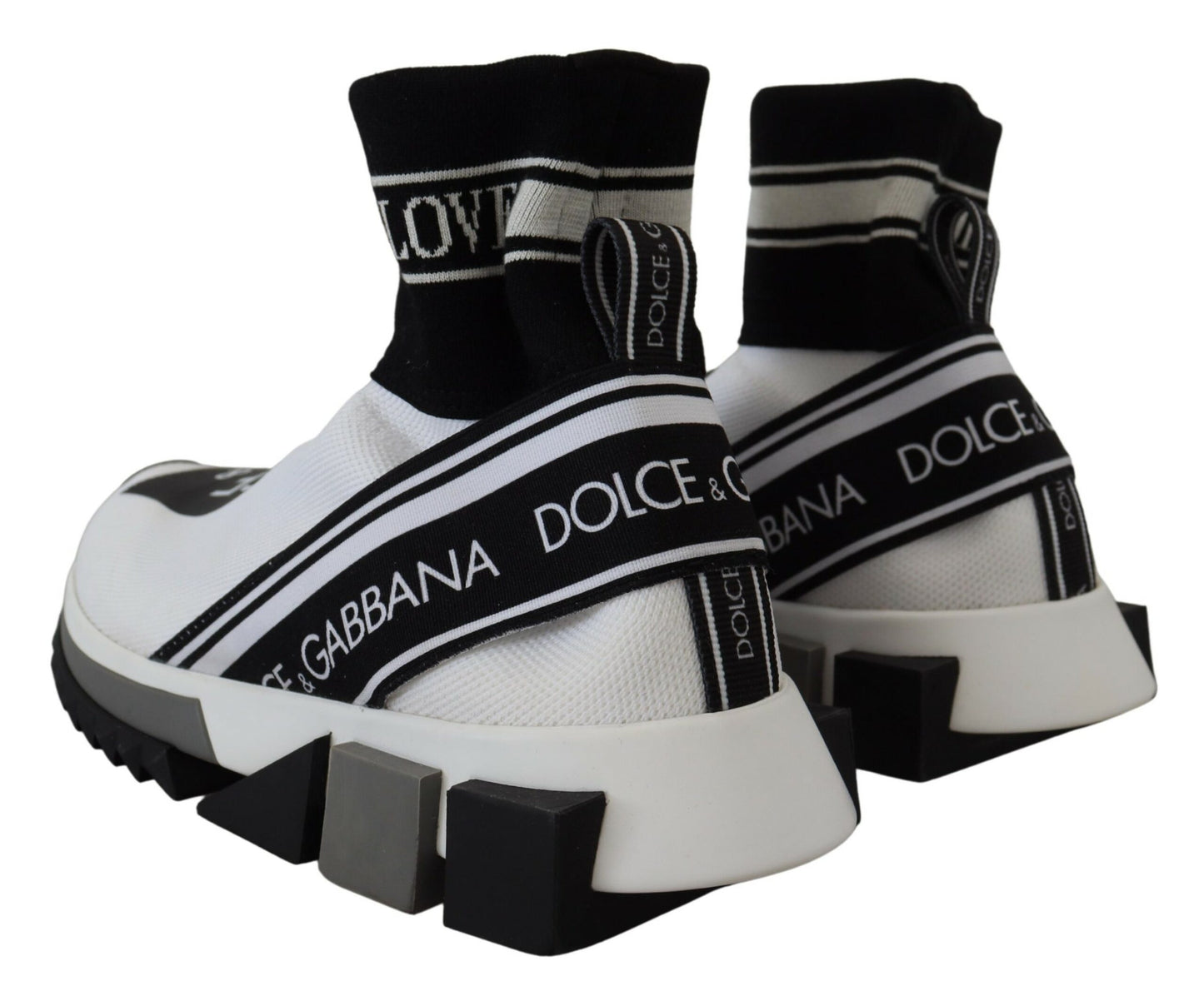 Dolce & Gabbana White Black Sorrento Socks Sneakers Shoes