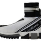 Dolce & Gabbana White Black Sorrento Socks Sneakers Shoes