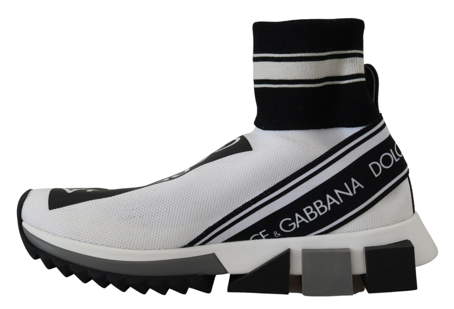 Dolce & Gabbana White Black Sorrento Socks Sneakers Shoes