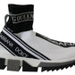 Dolce & Gabbana White Black Sorrento Socks Sneakers Shoes