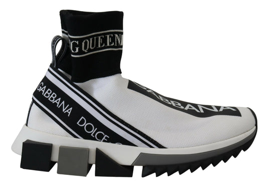 Dolce & Gabbana White Black Sorrento Socks Sneakers Shoes