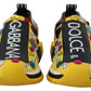 Dolce & Gabbana Yellow Sorrento Crystals Sneakers Shoes