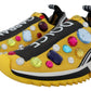 Dolce & Gabbana Yellow Sorrento Crystals Sneakers Shoes